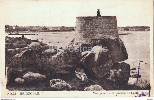 Brignogan - Vue Generale et tourelle de Castel Houet - 73 - old postcard - France - used - JH Postcards