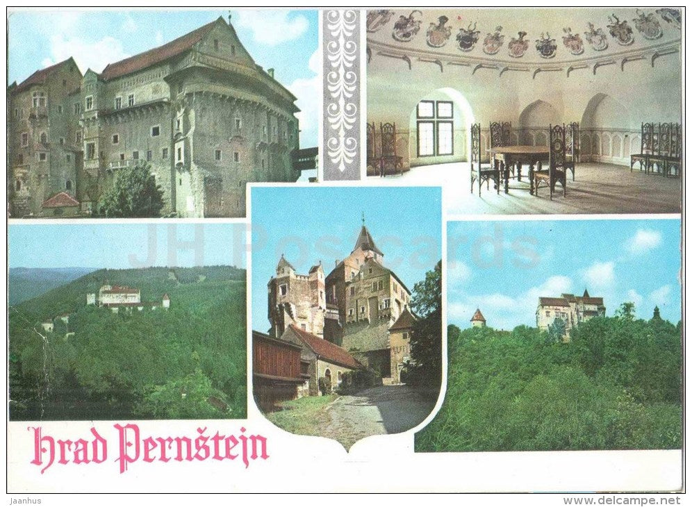 Pernstejn castle - interior - Czechoslovakia - Czech - used 1986 - JH Postcards