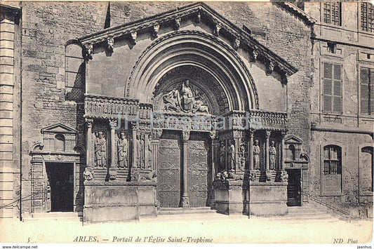 Arles - Portail de l'Eglise Saint Trophime - church - 5 - old postcard - France - used - JH Postcards