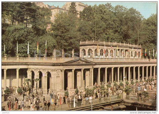 Karlovy vary - Karlsbad - spa - Colonnade of Czechoslovak-Soviet friendship - Czechoslovakia - Czech - used 1966 - JH Postcards