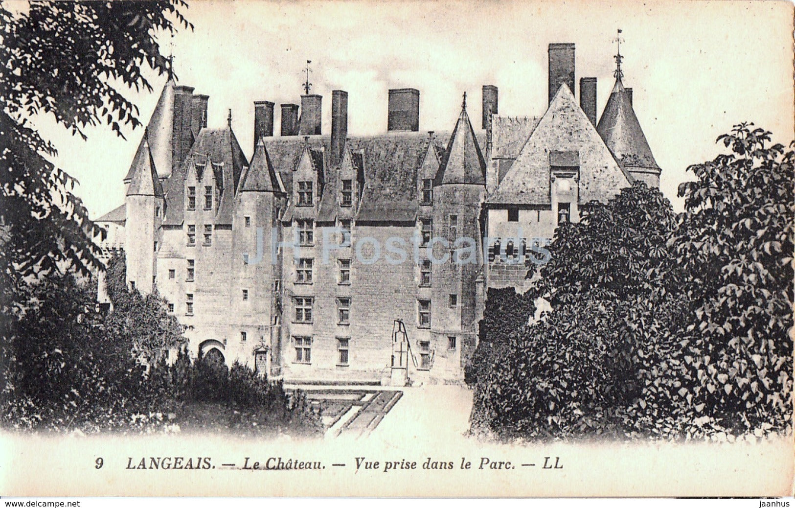 Langeais - Le Chateau - Vue prise dans le Parc - castle - 9 - old postcard - France - unused