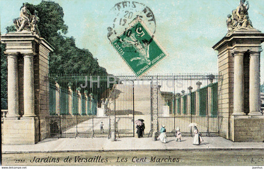 Jardins des Versailles - Les Cent Marches - 2389 - old postcard - 1910 - France - used - JH Postcards