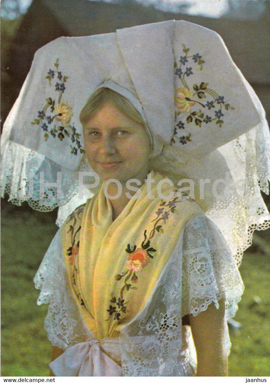 Niedersorbische Festtracht - folk costumes - Germany - unused - JH Postcards