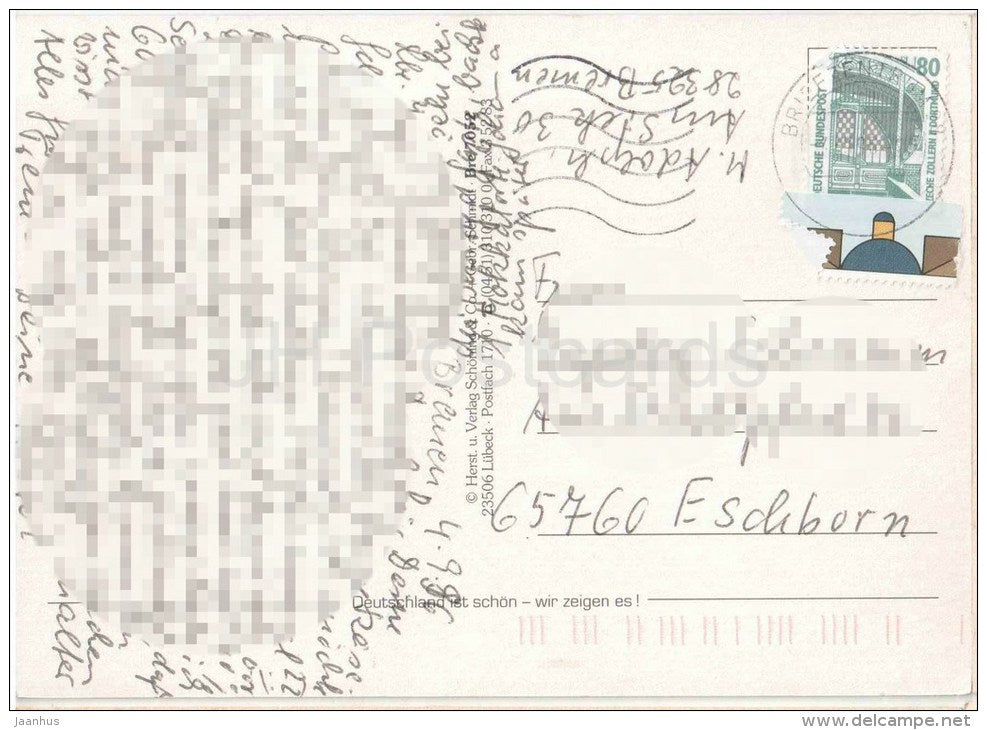 Gruss aus Bremen - windmühle - windmill - Germany - 1995 gelaufen - JH Postcards