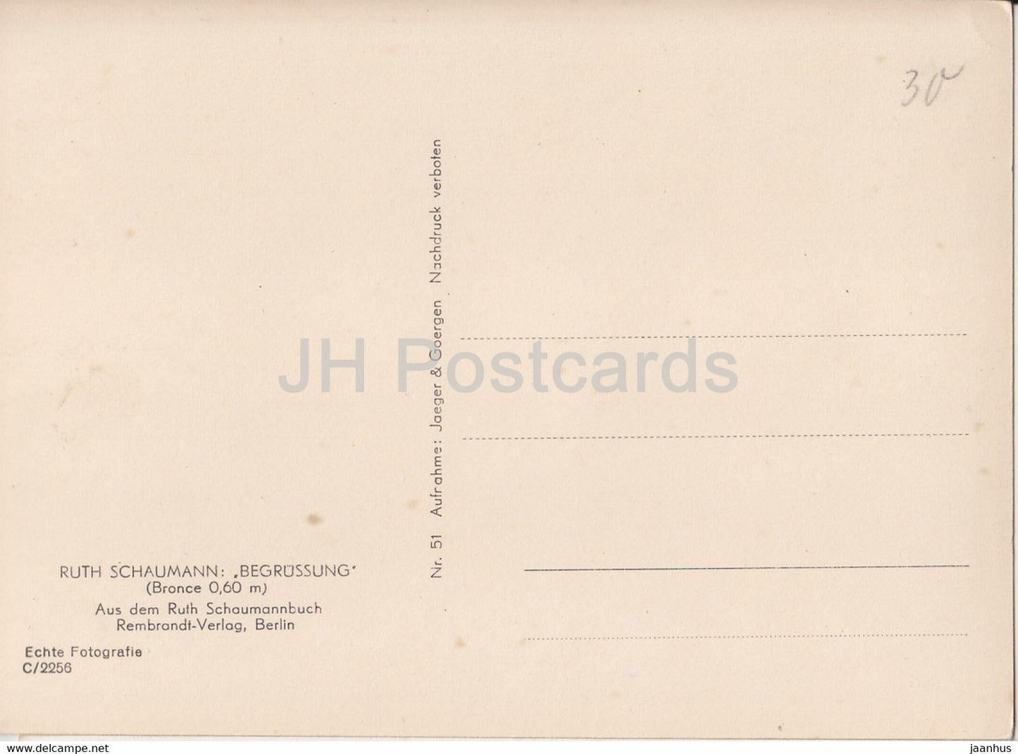 Skulptur von Ruth Schaumann - Begrussung - 51 - Deutsche Kunst - Deutschland - unbenutzt