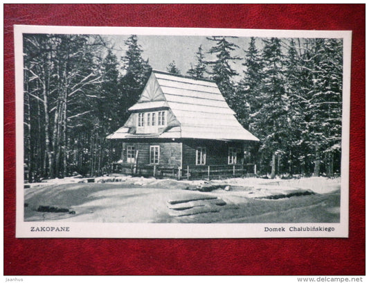 Domek Chalunbinskiego - Chalubisnski house - Zakopane - Tatra - winter - 1950 - Poland - unused - JH Postcards