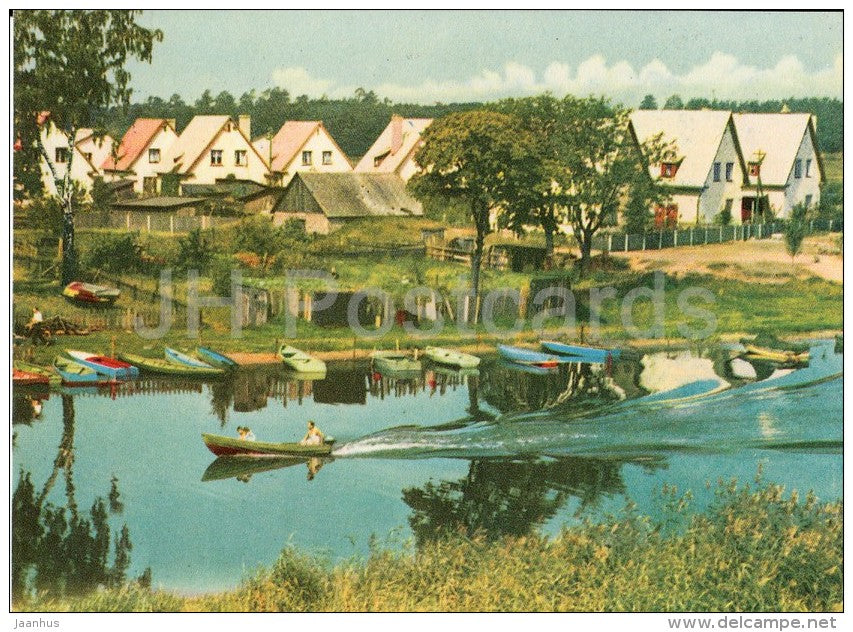by the lake Kisezers - boat - Riga - 1963 - Latvia USSR - unused - JH Postcards