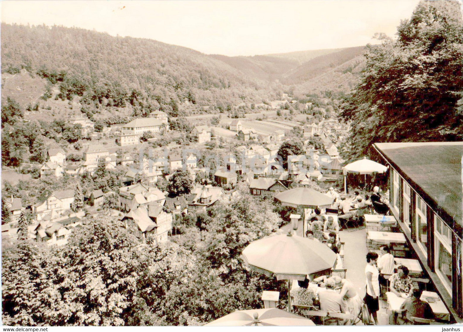 Schwarzburg i Thur - Blick v d Hotel Terrasse Schwarzburg - old postcard - 1967 - Germany DDR - used - JH Postcards