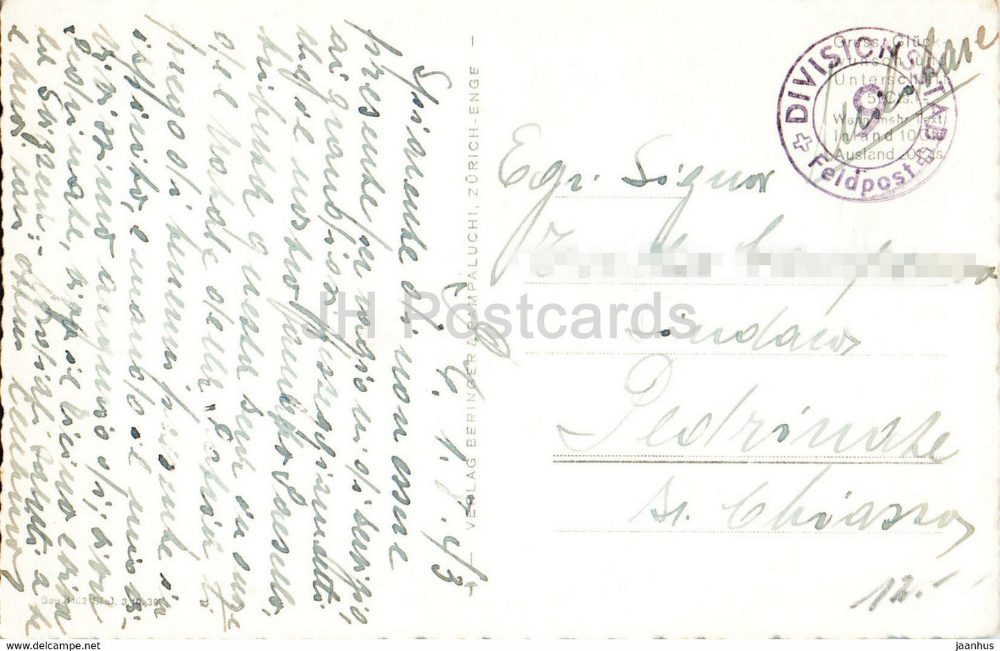 Andermatt gegen die Furka - Militärpost - Feldpost - 1036 - alte Postkarte - 1943 - Schweiz - gebraucht