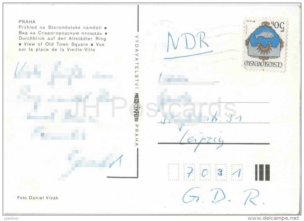 View of Old Town square - Praha - Prague - Czechoslovakia - Czech - used in 1986 - JH Postcards