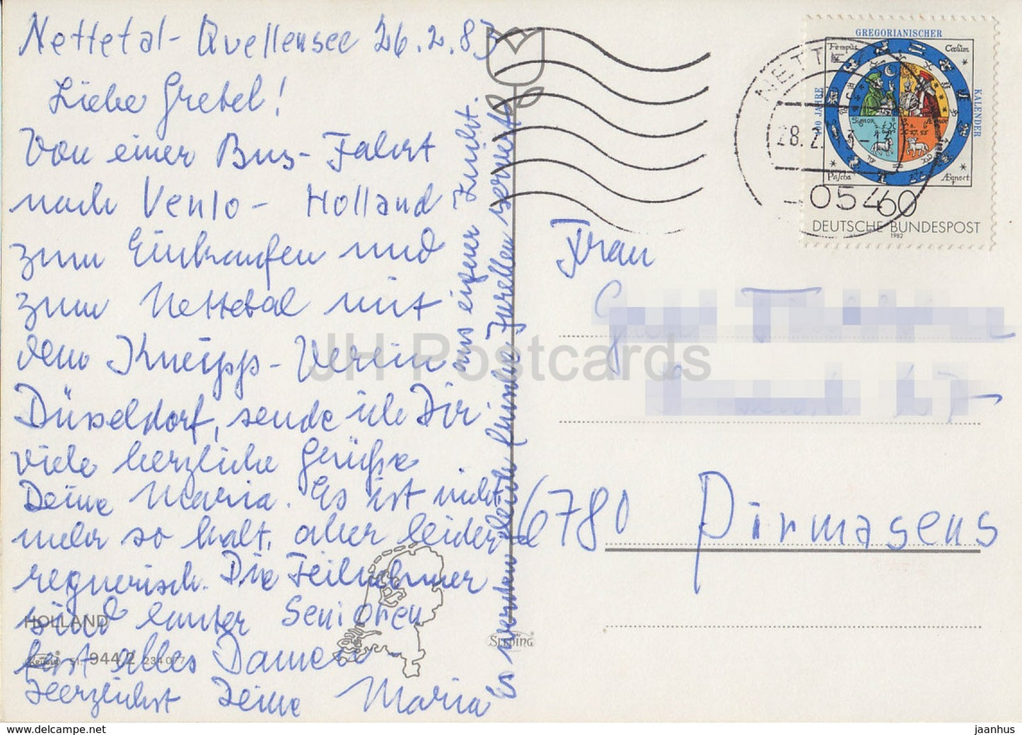 Nederland Souvenir - windmill - folk costumes - 1983 - Netherlands - used