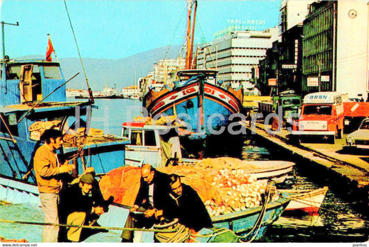 Izmir - A view of Harbour - port - boat - ship - car - 35-167 - Turkey - unused - JH Postcards