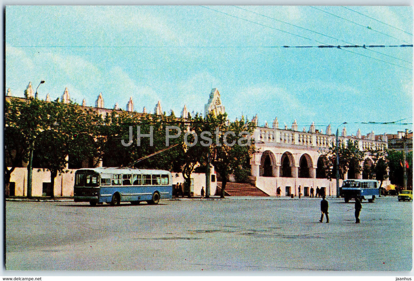 Kaluga - Gostinye Ryady - shopping street - trolleybus - bus - 1974 - Russia USSR - unused - JH Postcards
