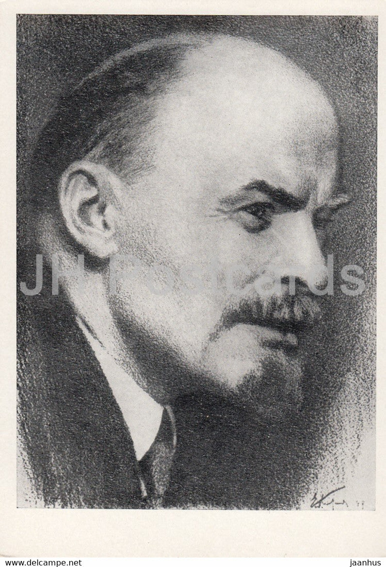 drawing by Y. Kibrik - Lenin - Russian art - 1965 - Russia USSR - unused - JH Postcards