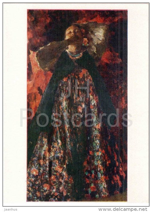 painting by F. Malyavin - 1 - Wench , 1903 - woman - russian art - unused - JH Postcards