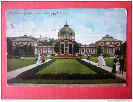 Keiser Wilhelmsbad u Denkmal - Bad Homburg vor der Höhe - old postcard - Germany - circulated in Germany 1912 - JH Postcards