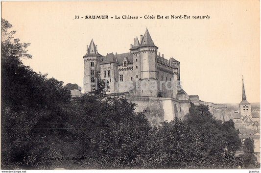 Saumur - Le Chateau - Cotes est et Nord Est restaures - castle - 33 - old postcard - France - unused - JH Postcards