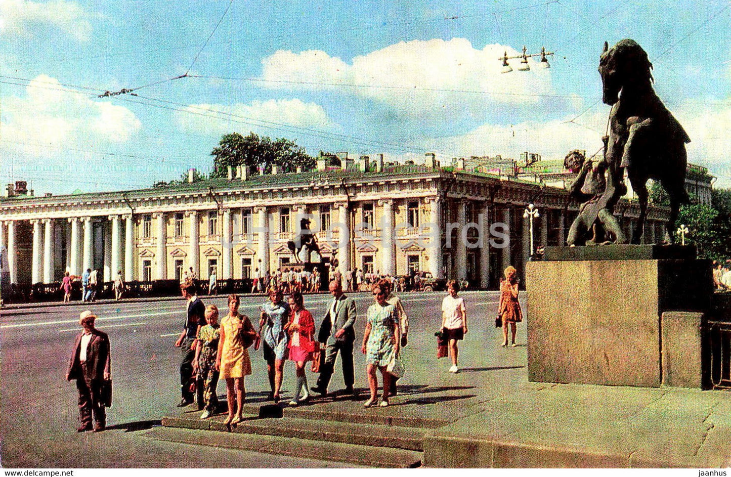 Leningrad - St Petersburg - Nevsky Avenue - Anichkov Bridge - Taming of a Wild Horse - 1974 - Russia USSR - unused - JH Postcards