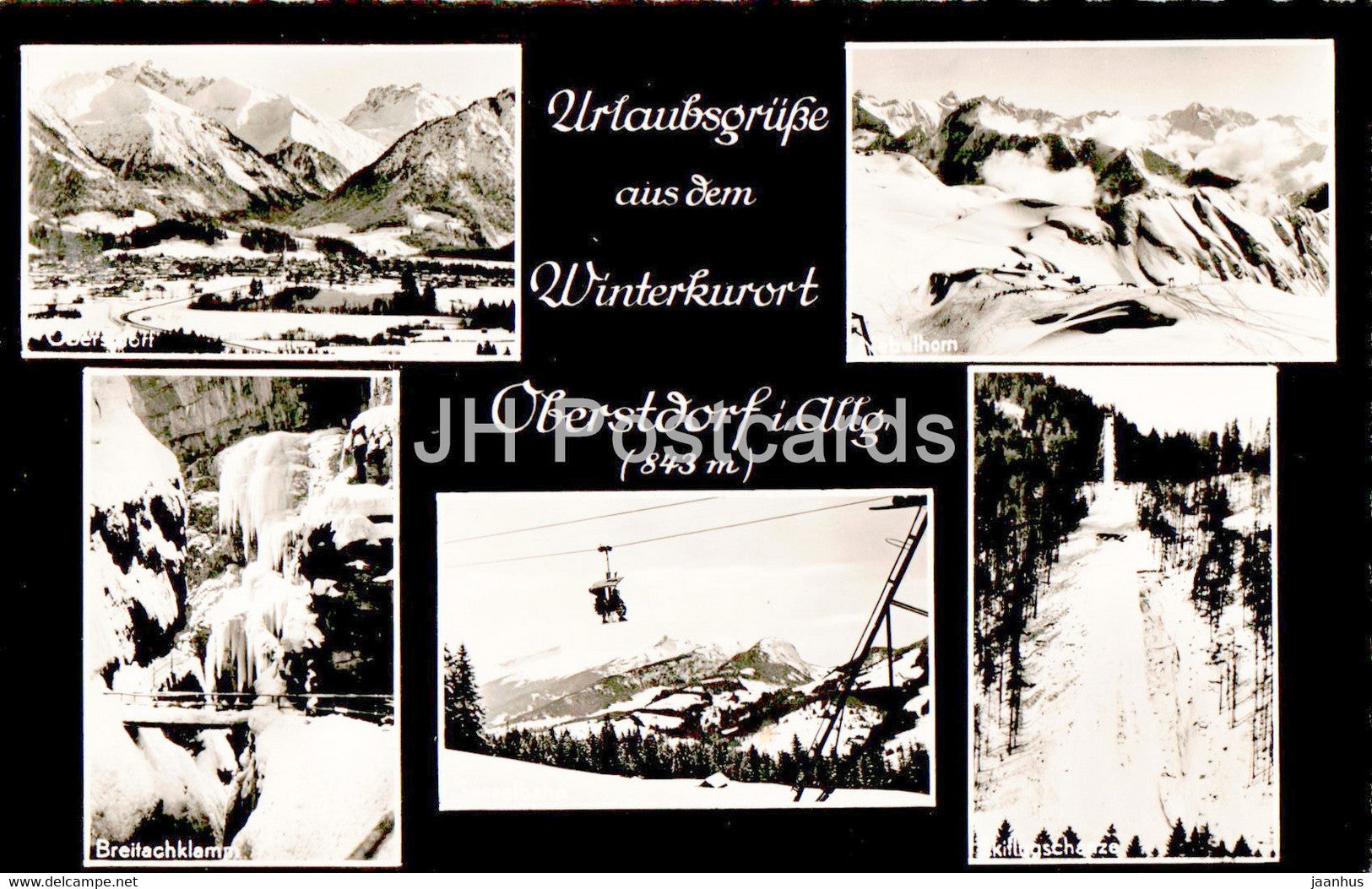 Urlaubsgrusse aus dem Winterkurort Oberstdorf i Allg - old postcard - Germany - used - JH Postcards