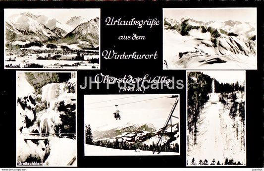 Urlaubsgrusse aus dem Winterkurort Oberstdorf i Allg - old postcard - Germany - used - JH Postcards