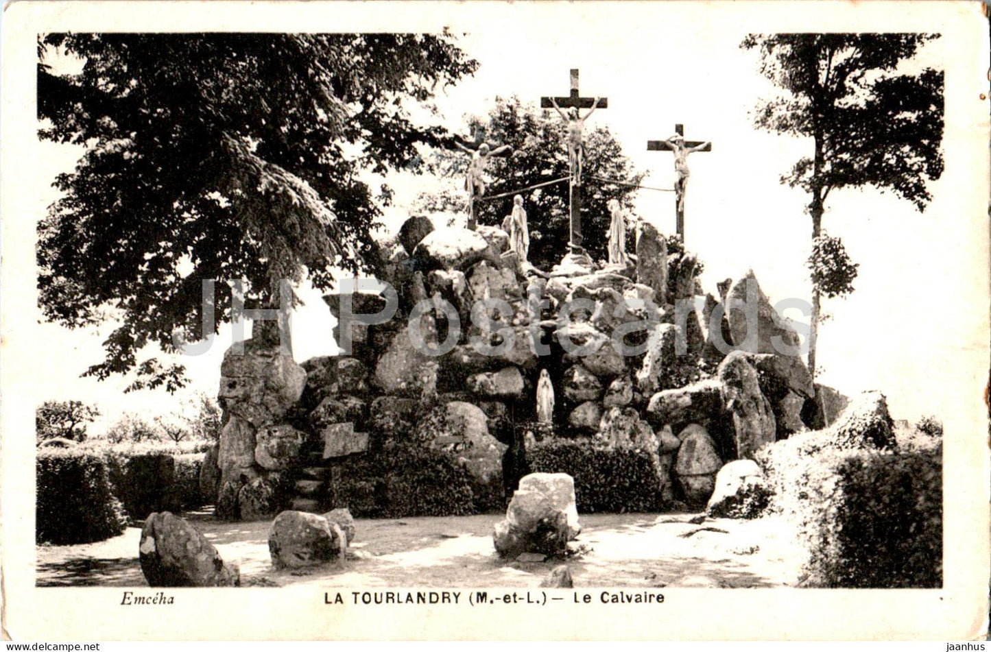 La Tourlandry - Le Calvaire - old postcard - 1954 - France - used - JH Postcards