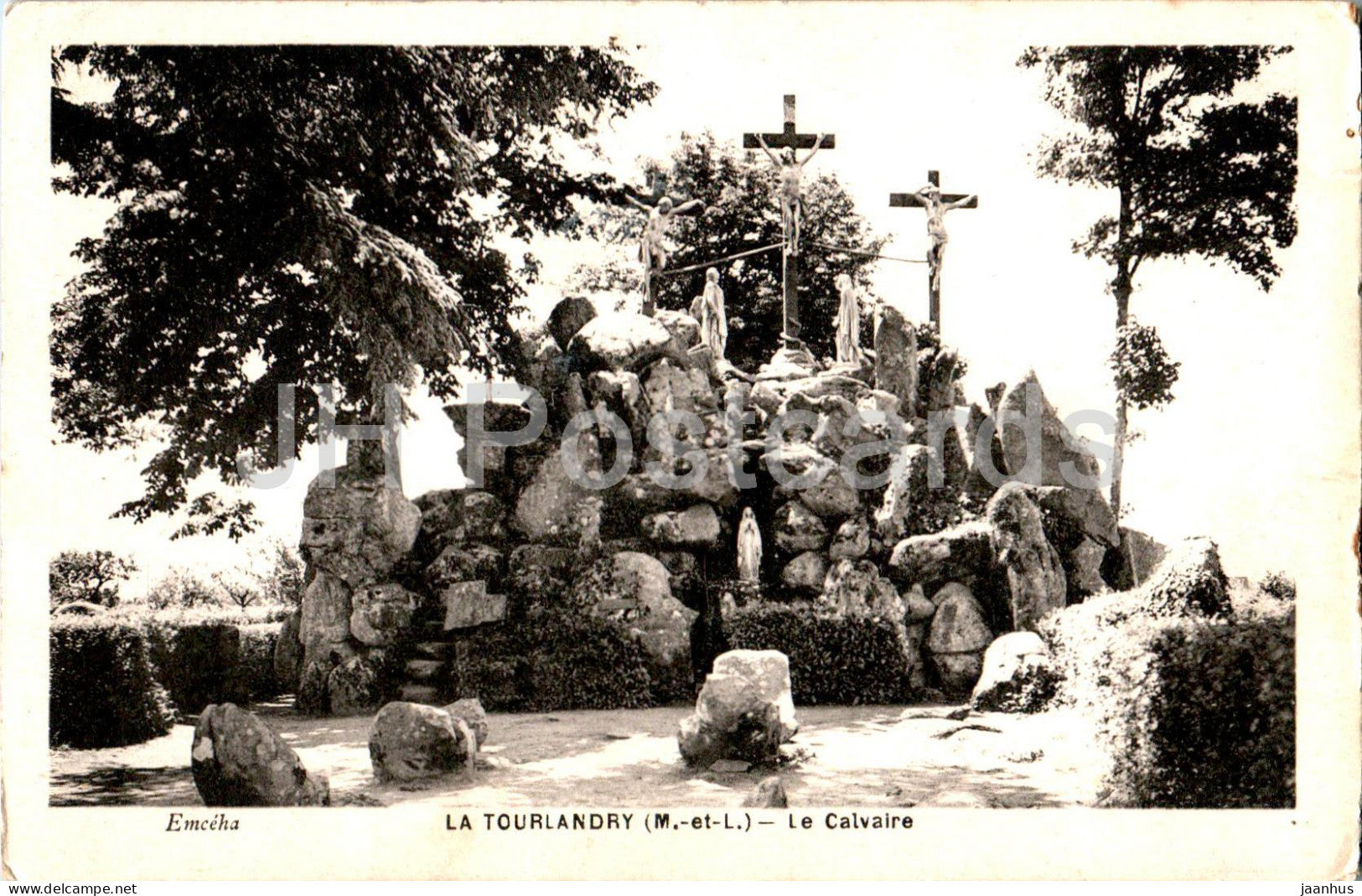 La Tourlandry - Le Calvaire - old postcard - 1954 - France - used - JH Postcards