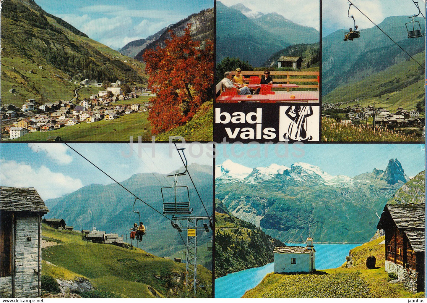 Bad Vals - Bergrestaurant Gadastatt - Sesselbahn - Zervreilahorn - Chairlift - multiview - 1977 - Switzerland - used - JH Postcards