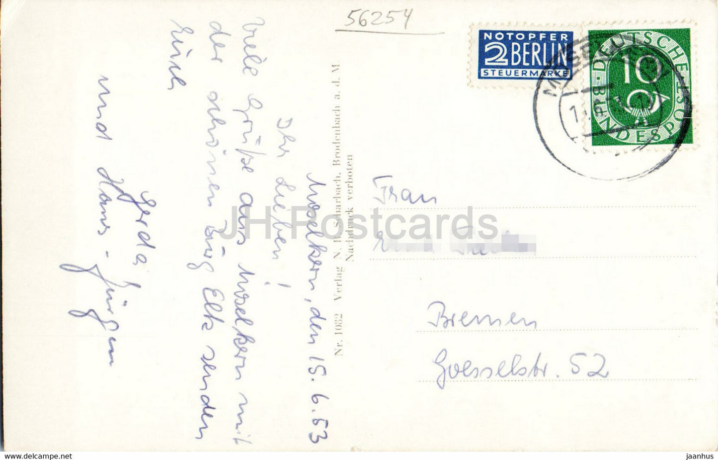 Burg Eltz - castle - 1082 - old postcard - 1953 - Germany - used