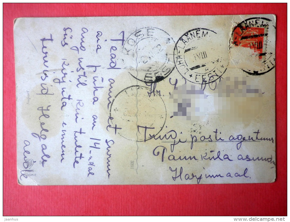 illustration - birch trees - HB - Photochromie - 3391 - old postcard - circulated in Estonia Kose 1922 - JH Postcards