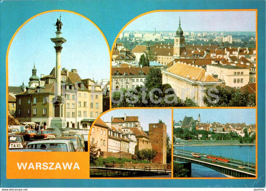 Warsaw - Warszawa - Kolumna Zygmunta III Wazy - Zamek Krolewski - Royal Castle - multiview - Poland - used - JH Postcards