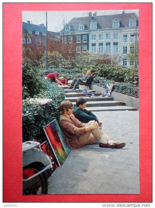 At the square near Rembrandt monument - Amsterdam - 1976 - Netherlands - unused - JH Postcards