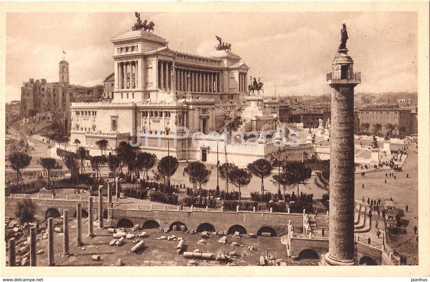 Roma - Rome - The Vittorio Emanuele II monument and Trajan Forum - old postcard - Italy - unused - JH Postcards