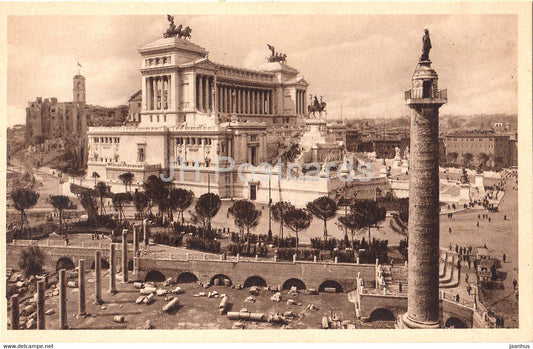 Roma - Rome - The Vittorio Emanuele II monument and Trajan Forum - old postcard - Italy - unused - JH Postcards