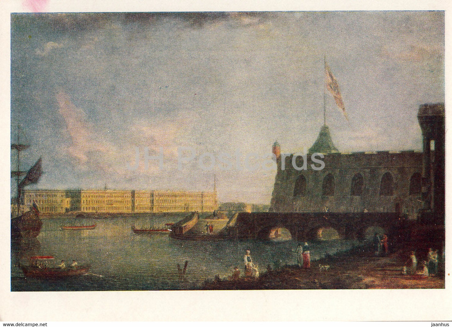 painting by Fyodor Alekseyev - View at Peter and Paul Fortress - Russian art - 1962 - Russia USSR - unused - JH Postcards
