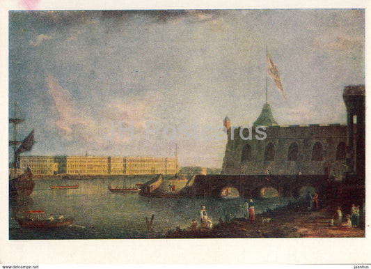 painting by Fyodor Alekseyev - View at Peter and Paul Fortress - Russian art - 1962 - Russia USSR - unused - JH Postcards