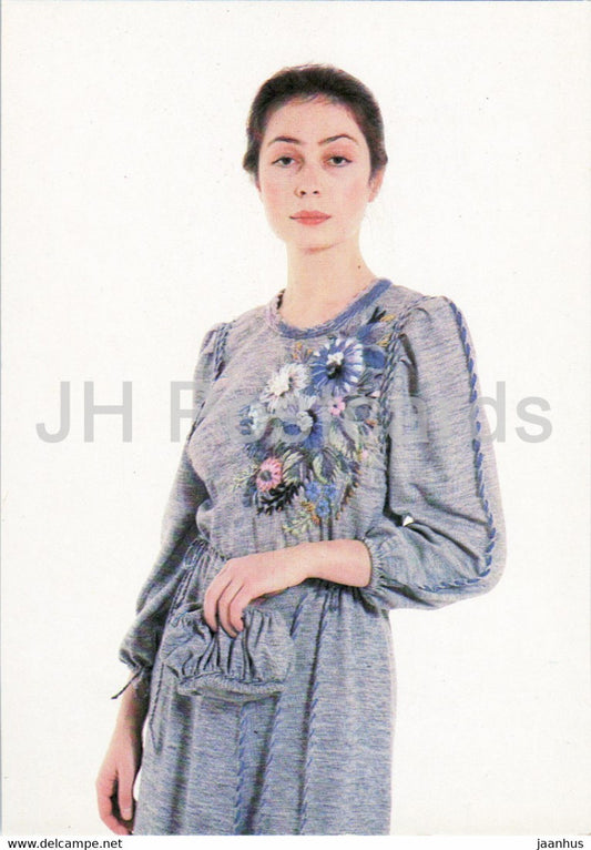 dress - 11 - Women Fashion - woman - 1988 - Russia USSR - unused - JH Postcards
