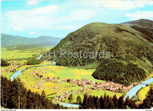 Sachsenburg mit Drauschleife - Oberkarnten - 1969 - Austria - used - JH Postcards