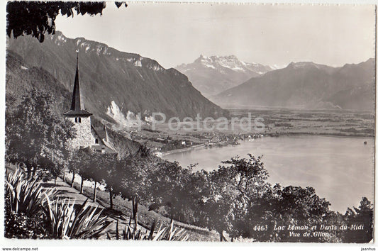 Lac Leman et Dents du Midi - Vue de Glion - 4463 - Switzerland - 1958 - used - JH Postcards