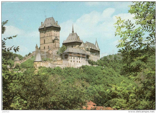 Karlstejn castle - Czechoslovakia - Czech - used 1987 - JH Postcards