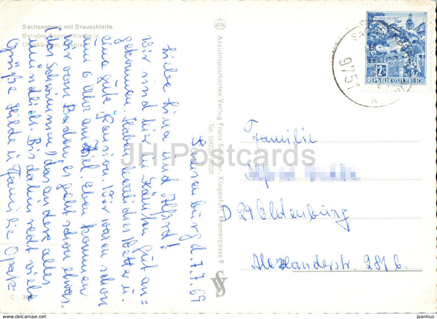 Sachsenburg mit Drauschleife - Oberkarnten - 1969 - Austria - used
