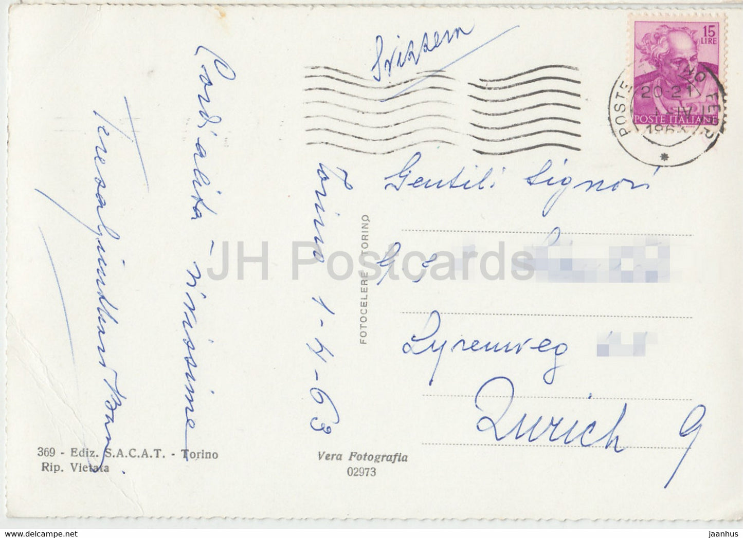 Torino - Turin - Basilique de Superga - cathédrale - 1963 - Italie - utilisé