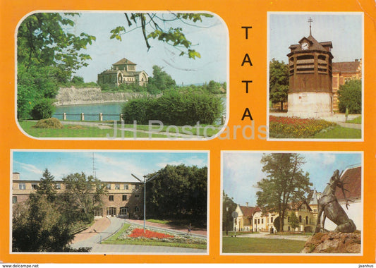 Tata - street - castle - multiview - 1978 - Hungary - used - JH Postcards