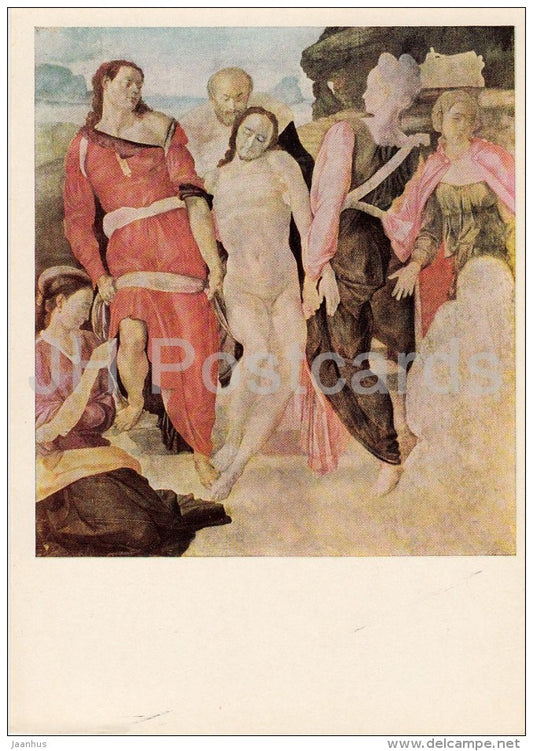 painting by Michelangelo - Christ's burial - religion - Italian art - 1968 - Russia USSR - unused - JH Postcards