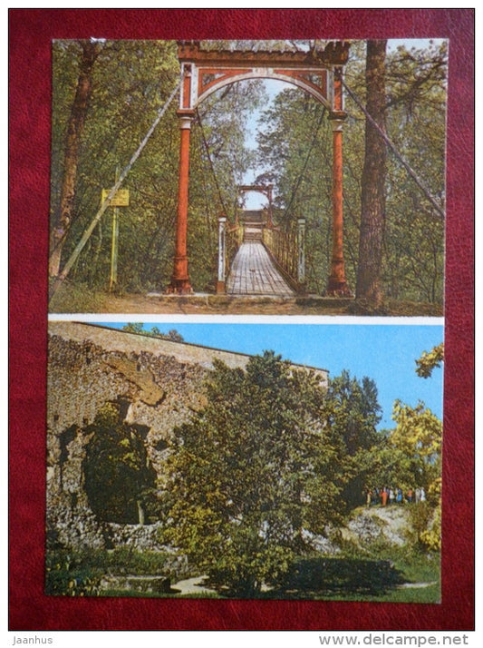 Ruins of the Convent Castle - Suspension Bridge - Viljandi - 1982 - Estonia USSR - unused - JH Postcards
