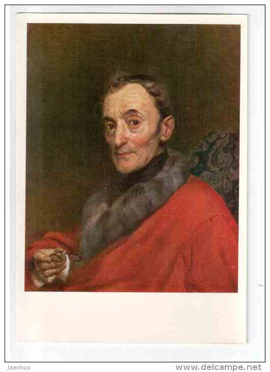 painting by Karl Bryullov - portrait of the archaeologist Michelangelo Lanci , 1851 - Russia USSR - unused - JH Postcards