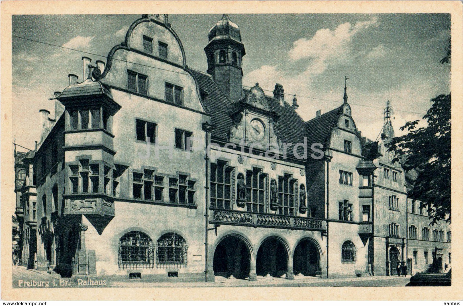 Freiburg i Br - Rathaus - town hall - 80049 - old postcard - Germany - unused - JH Postcards