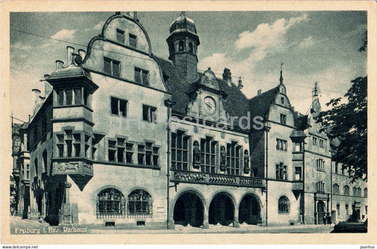 Freiburg i Br - Rathaus - town hall - 80049 - old postcard - Germany - unused - JH Postcards