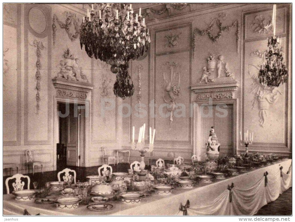 Large Palace . Large dining-room - Petrodvorets - restoration - large format postcard - 1966 - Russia USSR - unused - JH Postcards