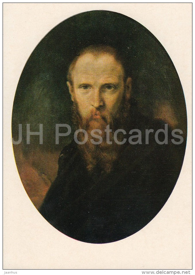 painting by N. Alekseev-Syromyansky - Portrait of Artist V. Rayev , 1851 - Russian art - 1975 - Russia USSR - unused - JH Postcards