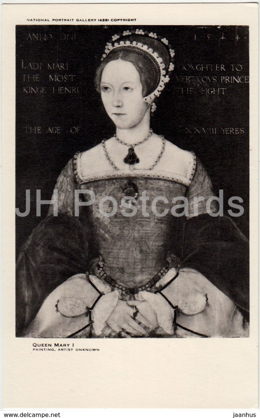 Painting by Unknown Artist - Queen Mary - National Portrait Gallery - english art - United Kingdom - England - used - JH Postcards